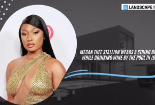 Megan Thee Stallion Wears a String Bikini While Drinking Wine by The Pool in Ibiza