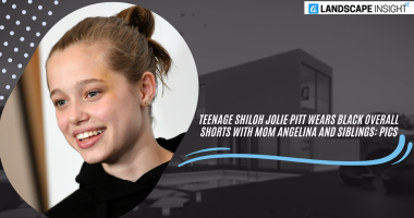 Teenage Shiloh Jolie Pitt Wears Black Overall Shorts with Mom Angelina and Siblings