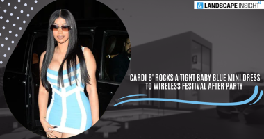 'Cardi B' Rocks a Tight Baby Blue Mini Dress to Wireless Festival After Party
