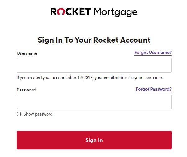 rocket mortgage login