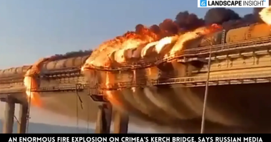 An Enormous Fire Explosion on Crimea’s Kerch Bridge, Says Russian Media