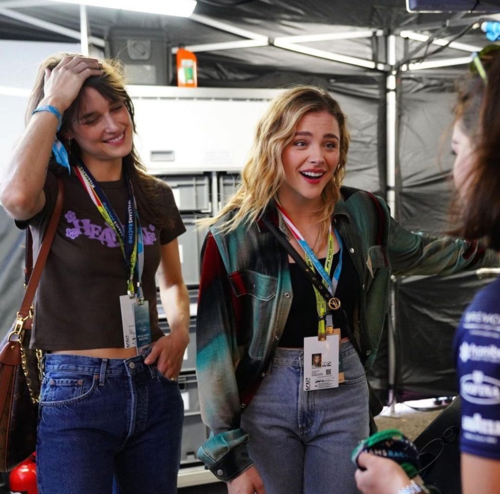 Chloe and Kate at the Grand Prix