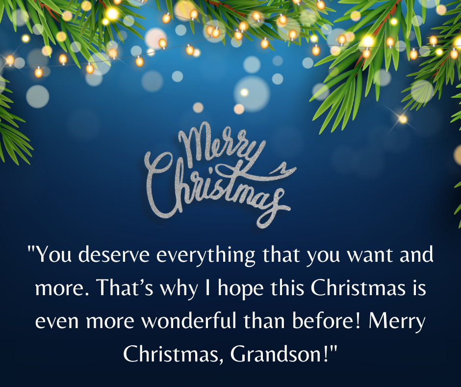 merry christmas wishes for grandson