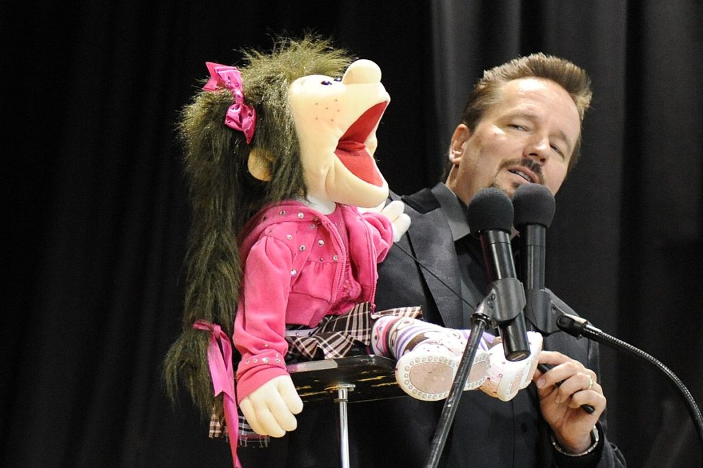 Comedian Terry Fator on stage