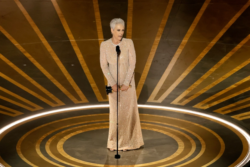 Jamie Lee Curtis speaking post receiving her Oscar