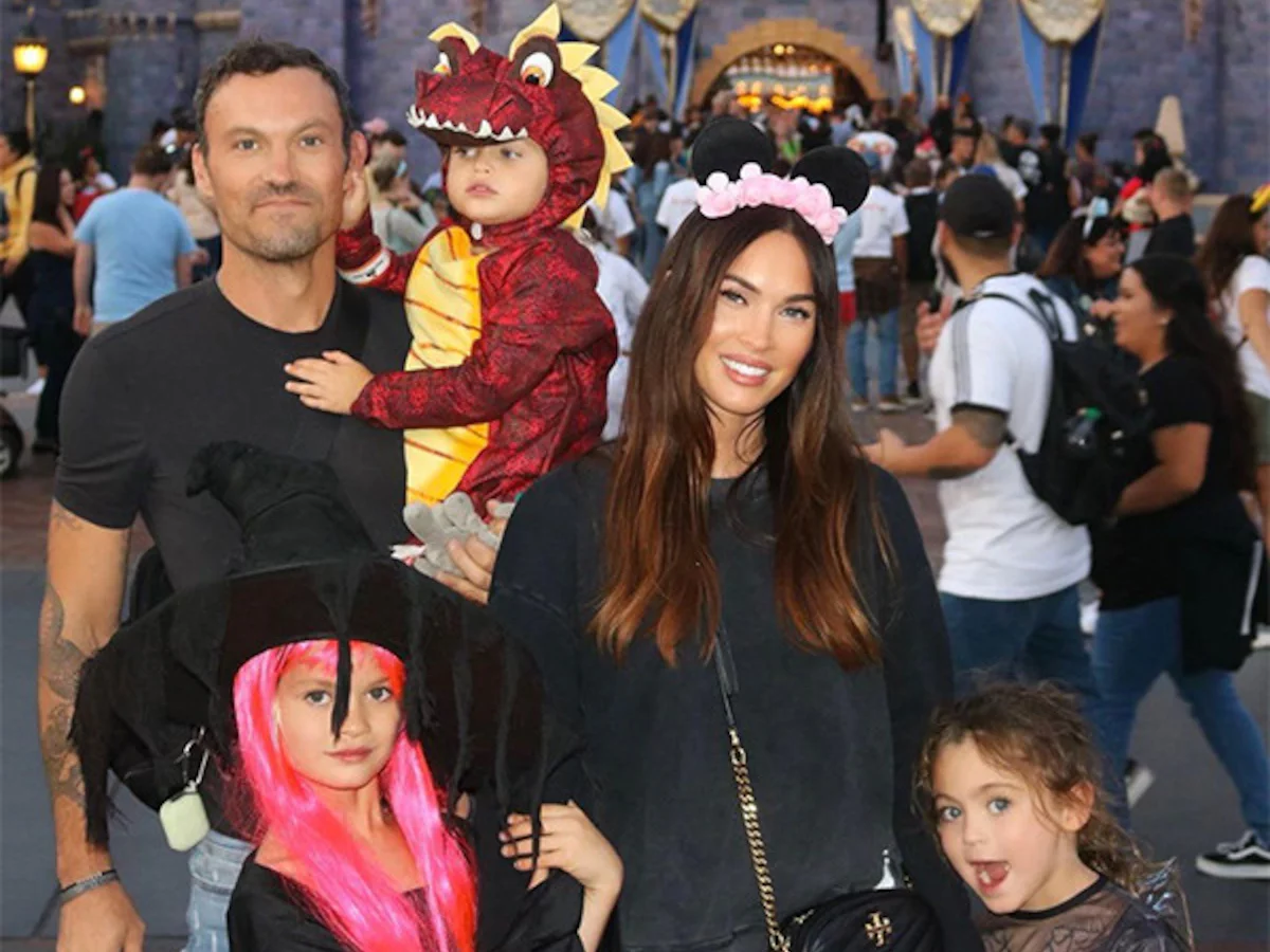 Brian Austin Green with Megan Fox and their kids