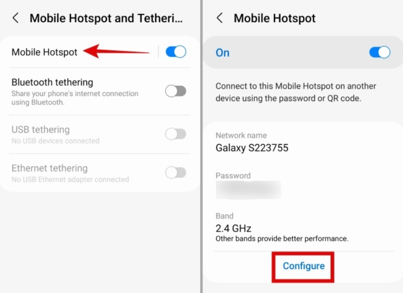 what is my hotspot password android