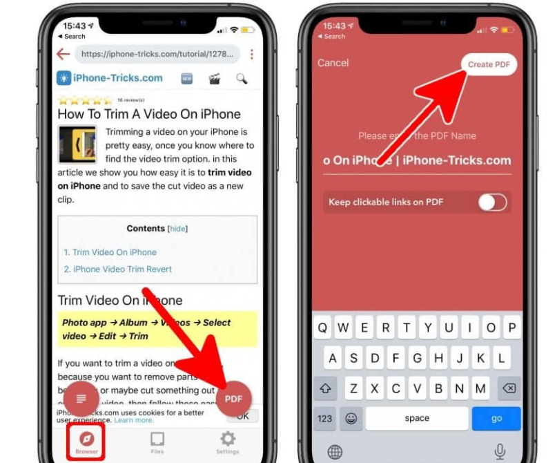 how to make pdf on iphone