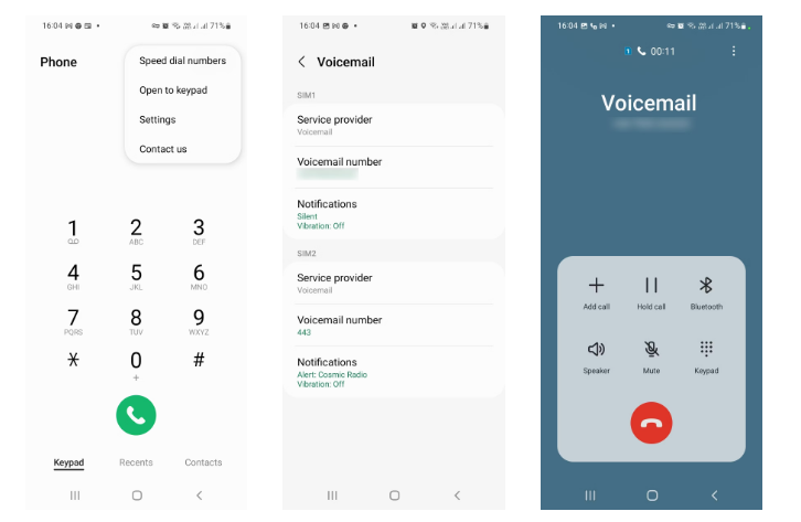samsung voicemail