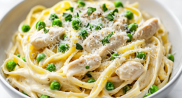 Creamy Chicken Alfredo with Peas