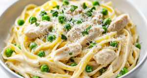 Creamy Chicken Alfredo with Peas
