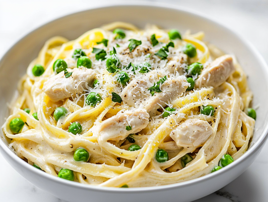 Creamy Chicken Alfredo with Peas