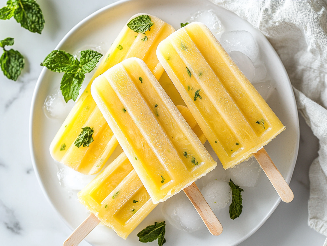 Pineapple Mint Popsicles
