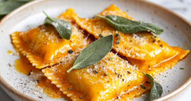 Roasted Pumpkin Ravioli with Sage Brown Butter