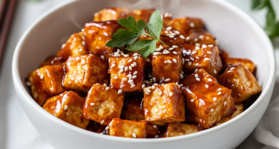 Sesame Apricot Tofu Bowl