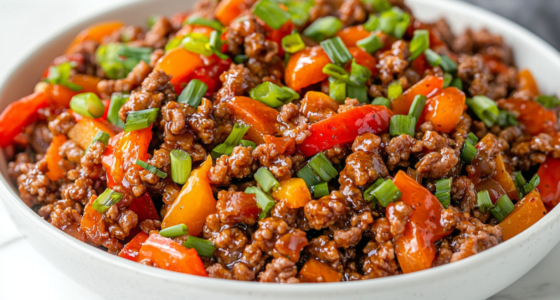 Stir-Fried Ground Pork with Vegetables