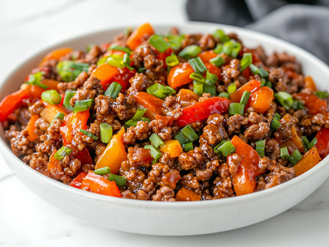 Stir-Fried Ground Pork with Vegetables