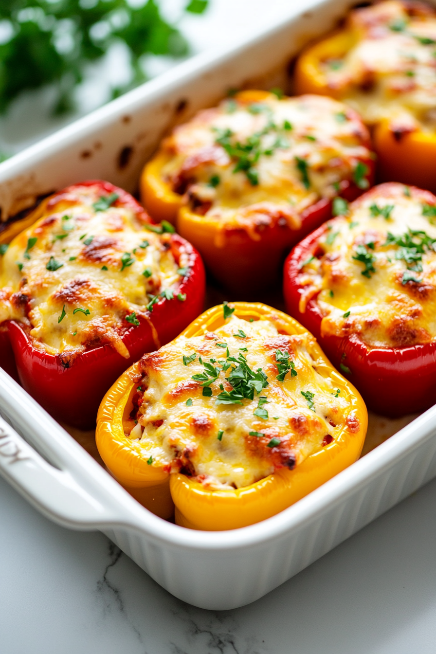 Cheese Stuffed Peppers Recipe card