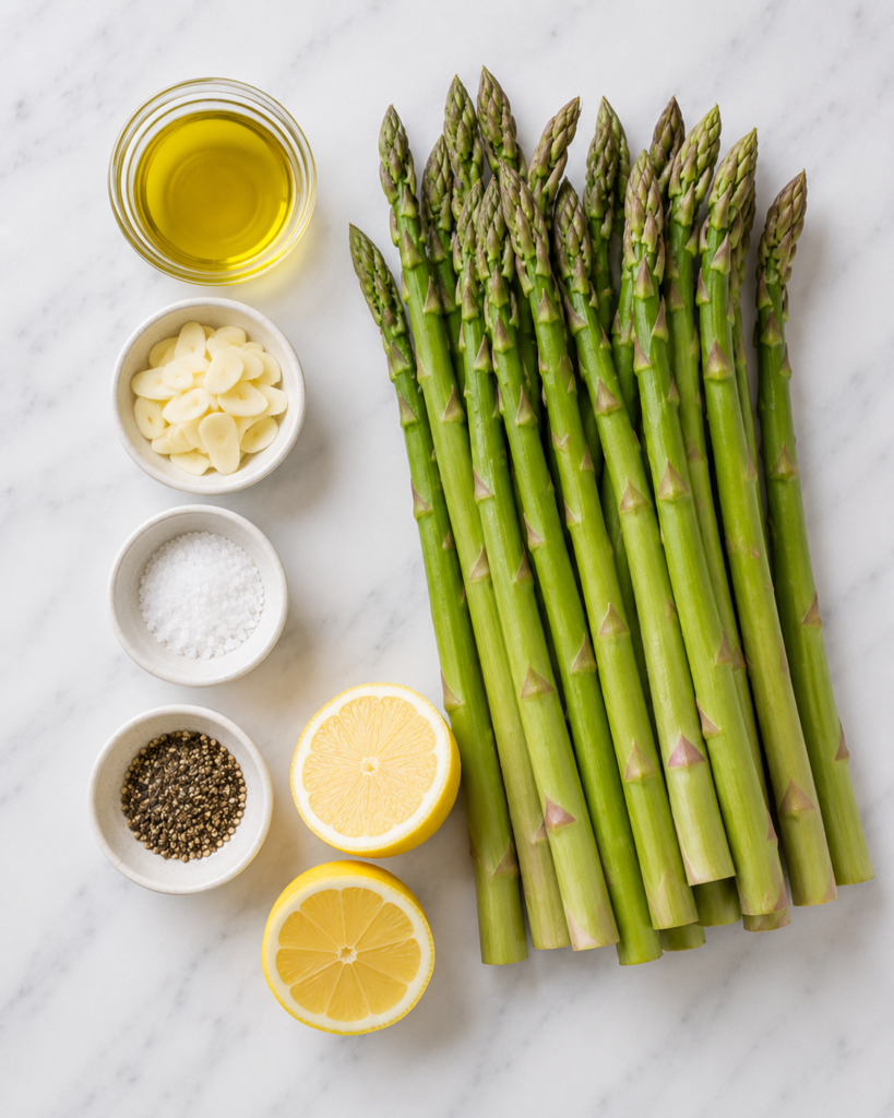 Oven Roasted Asparagus With Olive Oil And Garlic Ingredients