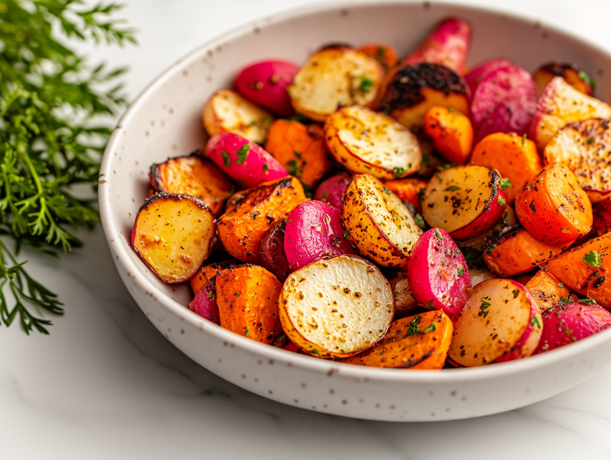 Roasted Radishes and Carrots