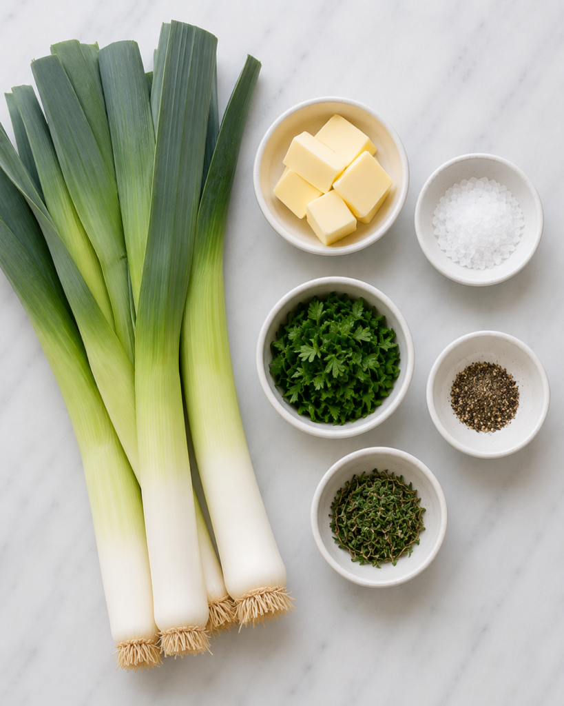 Sauteed Leeks in Butter Ingredients