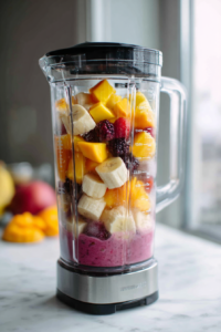 Mulberry Mango Smoothie Recipe 5 Add the mulberries mango banana Greek yogurt coconut water orange juice and ice cubes to a blender 2026 Desserts Add the mulberries, mango, banana, Greek yogurt, coconut water, orange juice, and ice cubes to a blender