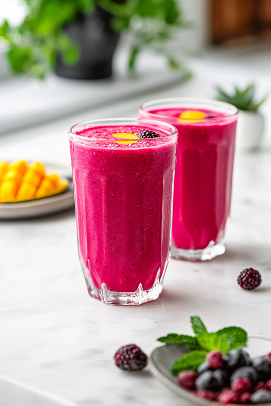 Mulberry Mango Smoothie Recipe 3 Pour into glasses and serve 2026 Desserts Pour into glasses and serve