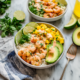 Shrimp and Avocado Bowls with Mango Salsa & Lime-chili Sauce