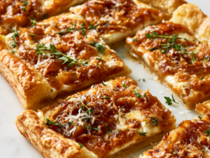 puff pastry onion tart featured